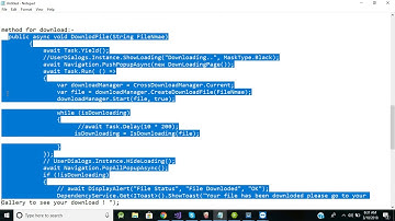 How to download files in xamarin forms Application