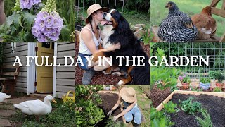 A FULL DAY IN THE GARDEN: working in the kitchen garden, building a fence & more planting!