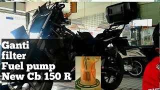 Proses / Cara Ganti Filter / Saringan Fuel Pump Honda All New CB 150 R Di Bengkel AHASS