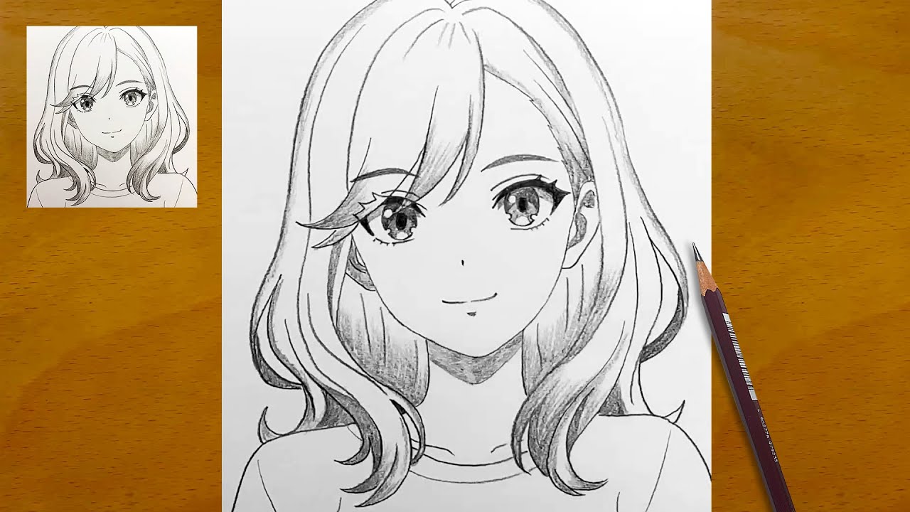 How to Draw Cute Anime Girl || Pencil Drawing Tutorial || Easy Anime ...