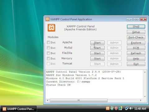 Visit www.myownserver.info for more information. This tutorial shows you how to istall XAMPP 1.7.2 for Windows XP, Vista 32 & 64-bit. XAMPP is the easiest way to quickly install and setup your own self-hosted Apache 2.2.12 HTTP server with PHP 5.3.0, MySQL 5.1.37, and phpMyAdmin 3.2.0.1.