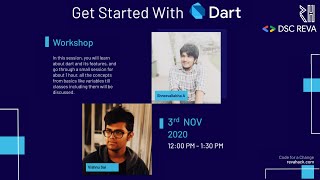 REVA HACK 2020 Live Event | Getting started with Dart - Workshop A | Nov. 3