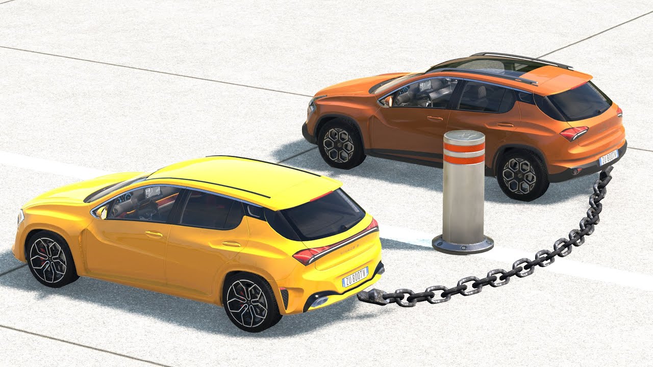 Satisfying Car Crashes Compilation | Car Shredding Experiment | Cars vs Chain | BeamNG.drive