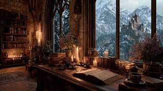 Warm Winter Night with Fireplace and Heavy Snow Outside | 3 Hours Cozy Ambience for Deep Sleep
