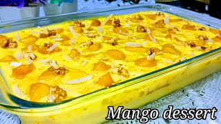 Mango custard pudding | mango bread custard dessert | mango 🥭 dessert |