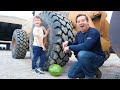 Crushing things on the farm using real tractors | Tractors for kids