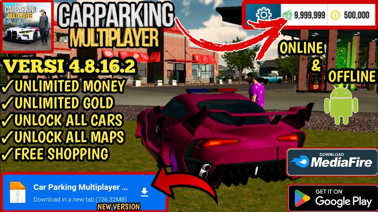 car parking multiplayer new v4.8.16.2 mod apk unlimited money unlock ...