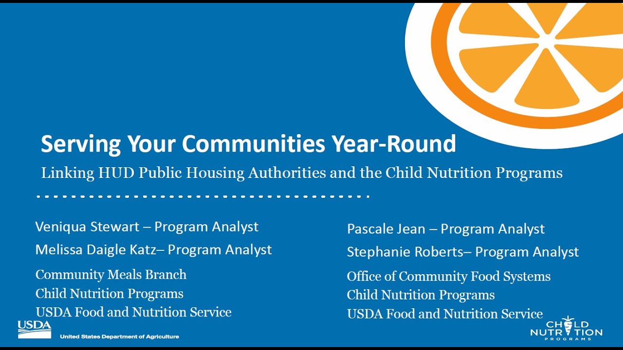 EnVision Centers: Linking HUD Public Housing Authorities and the Child Nutrition Programs