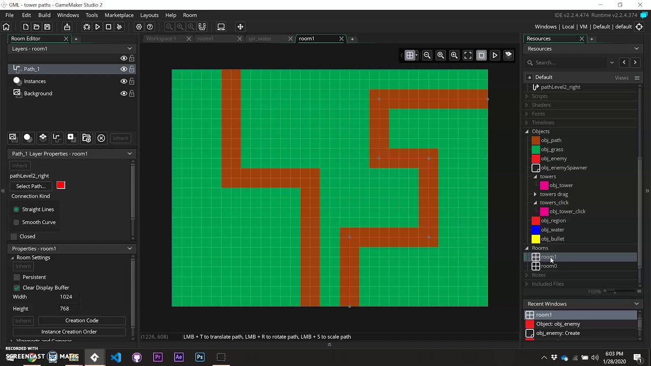Tower Defense Project = Multiple Paths - YouTube