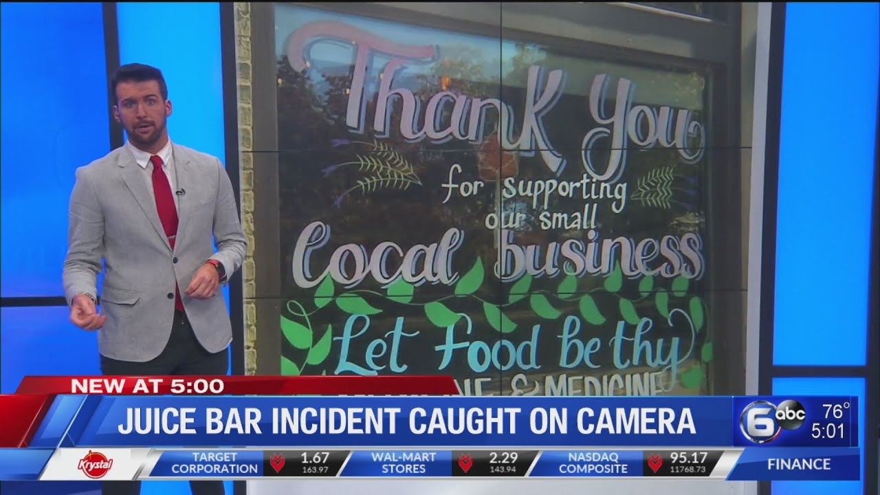 Juice bar incident caught on camera