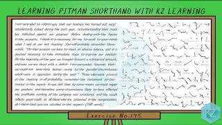 Pitman Shorthand - Exercise No.145 Dictation (65 WPM) - KZ Learning