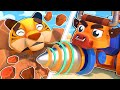 BULL BULLDOZER and POLICE CAR TIGER save the race! | Stop the Bandits
