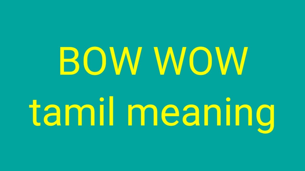 Bow Wow Tamil Meaning Sasikumar Youtube