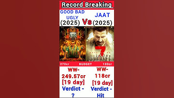 Good Bad Ugly Vs Jaat Box Office Collection | Good Bad Ugly 19th day collection #shorts