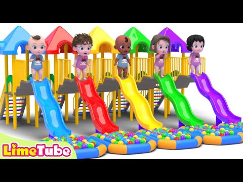 Color Slide Bingo &amp;amp; Five Little Monkeys Nursery Rhymes &amp;amp; Kids Song| Kindergarten | LimeAndToys