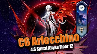 C6 Arlecchino All Spiral Abyss Floor 12 | Genshin Impact 4.6