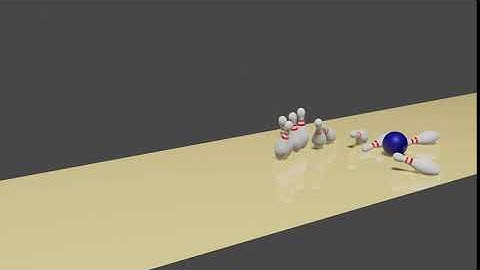 Bowling ball and pins