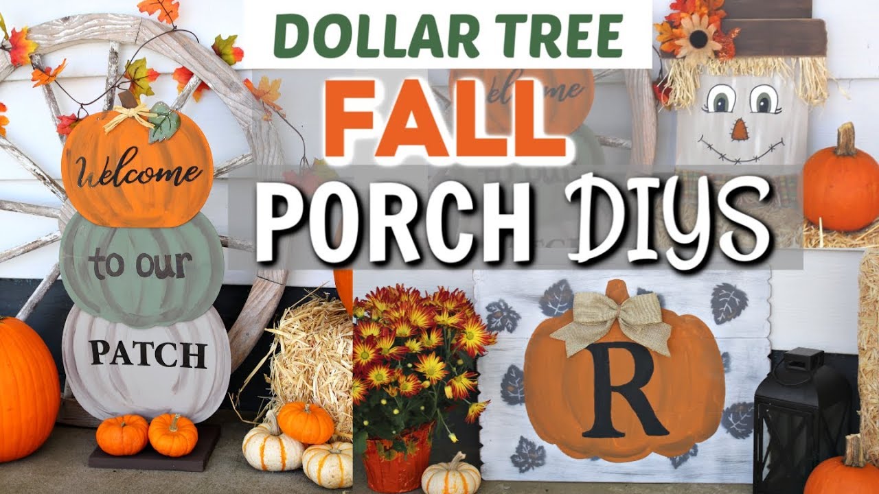 DIY DOLLAR TREE FALL PORCH DECOR | DIY FALL PORCH Dollar Tree | Krafts ...