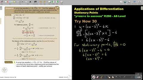 6 30 Applications of Differentiation   Stationary Points   part 4