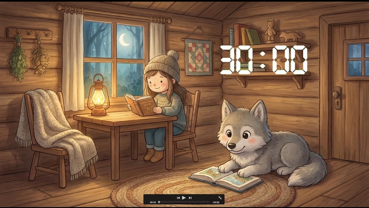 30 Minute Reading Timer for Kids | Calm Wolf Reading Time