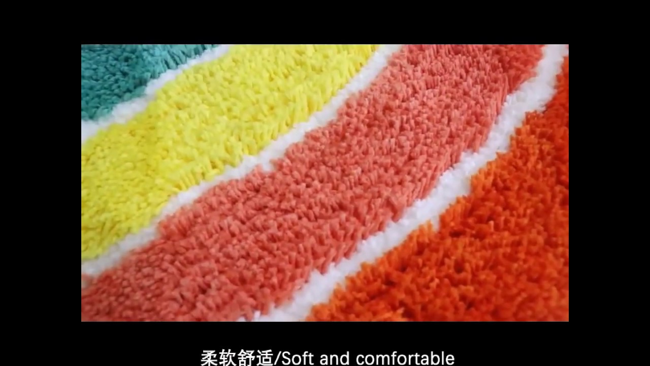 2020 hot selling special new stylish rainbow design bathroom mat