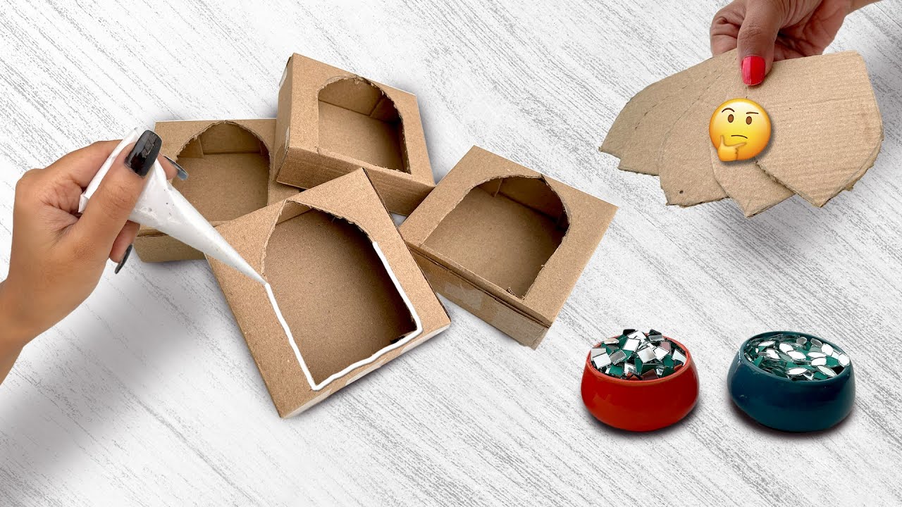 10 मिनट में Cardboard झरोखा Art ab #aasani se 😱😱😱 | lippan art work tutorial 3d outliner