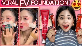 Trying Viral FV Foundation | Waterproof Red foundation | Shocked?with Results?| Ronak Qureshi.