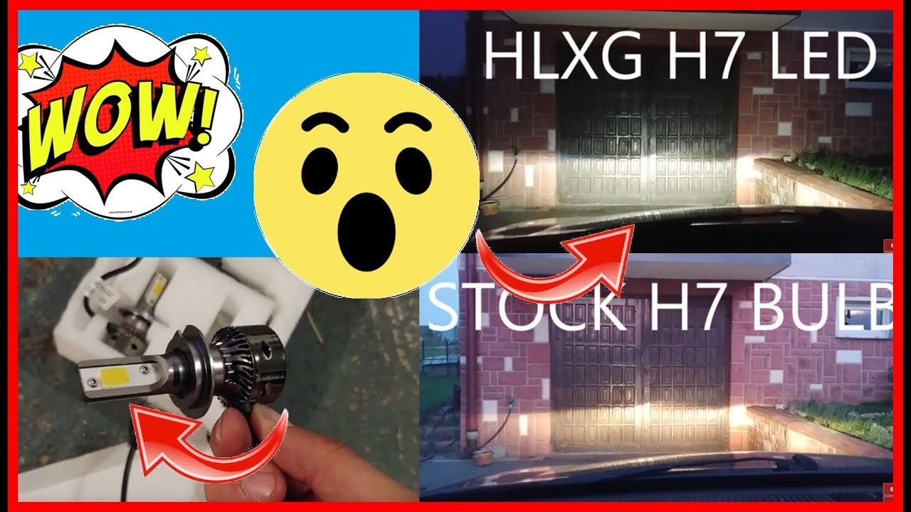 mammal forstørrelse høg 🌟MB#031 h7 LED hlxg comparison with a normal h7 bulb in a lens headlamp -  YouTube