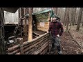 Bushcraft Camp: Full Super Shelter Build from Start to Finish.