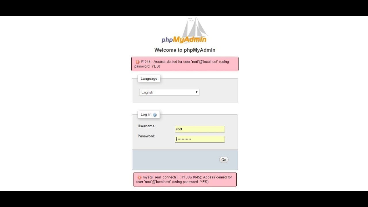 Hy000 1045 access denied for user. Mysqli::real_connect(): (hy000/1045): access denied for user 'root'@'localhost' (using password: Yes). Mysqli::real_connect(): (hy000/1045): access denied for user 'root'@'localhost' (using password: no). Access denied for user 'u178941db1'@'localhost' (using password: Yes).