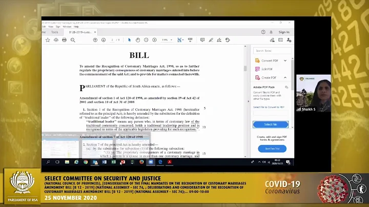 Select Committee on Security and Justice, 25 November 2020