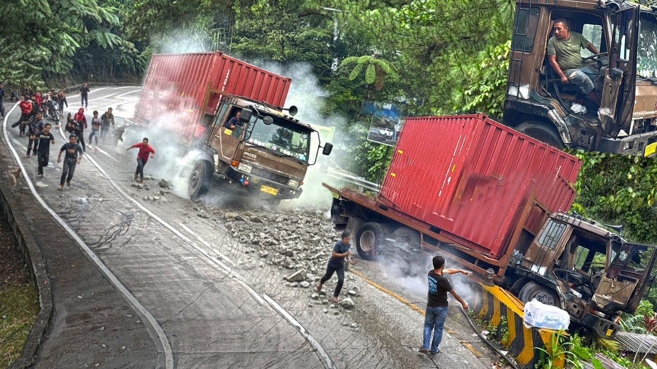 INNALILLAHI !!! TEREKAM DETIK DETIK MENGERIKAN, Penyelamatan Truk Blong Rem di Sitinjau Lauik