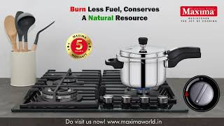 Maxima Kitchen| Burn Less Fuel Conserves A Natural Resource | Best Pressure Cooker for your kitchen