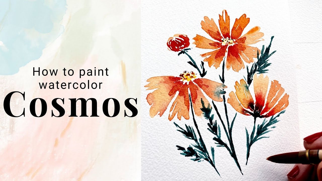 How to paint loose Forget me nots in watercolor - Day 14 