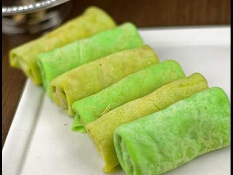 (Eng Sub) Resep Kue Dadar Gulung (Pandan Crepes roll with 