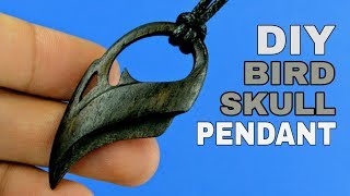 Carve a SIMPLE Wood PENDANT | Raven/Crow Skull