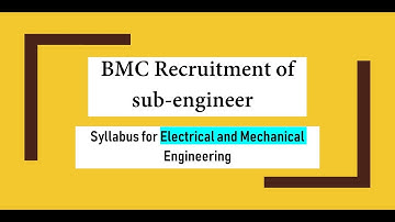 BMC Sub-Engineer Syllabus for Mechanical and Electrical Engineering