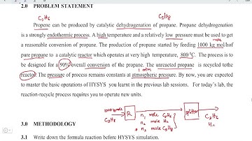 [Lab 5 Part 1] Dehydrogenation of propane in Aspen HYSYS