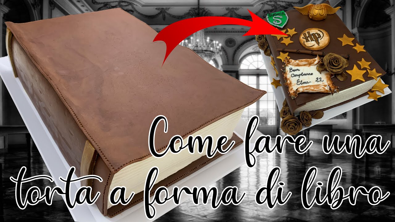 Come fare una TORTA a forma di LIBRO... pronta per essere decorata (CIOCCOLATO PLASTICO)