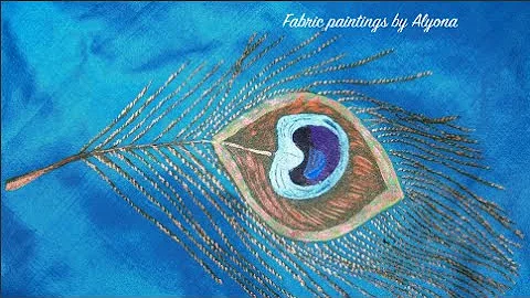Fabric painting Tutorial- How to draw a peacock feather step by step
