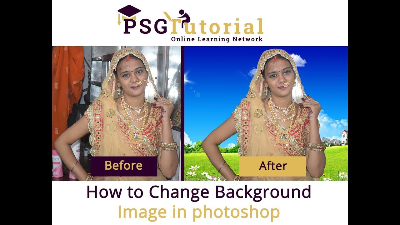 PS #02 How to change background image in photoshop psg tutorial - YouTube