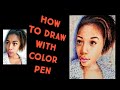 How to draw with colour ballpoint pen