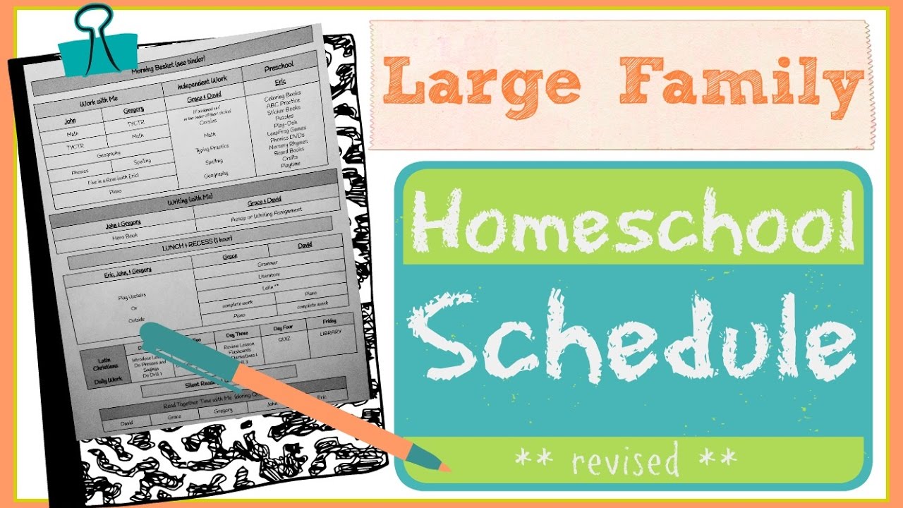 Revised Large Family Homeschool Schedule YouTube revised-large-family-homeschool-schedule-youtube