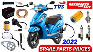 TVS WEGO BS4 ❤️ : SPARE PARTS PRICES IN 2022 || TVS ORIGINAL SPARE PARTS PRICES || #youtube #tvs