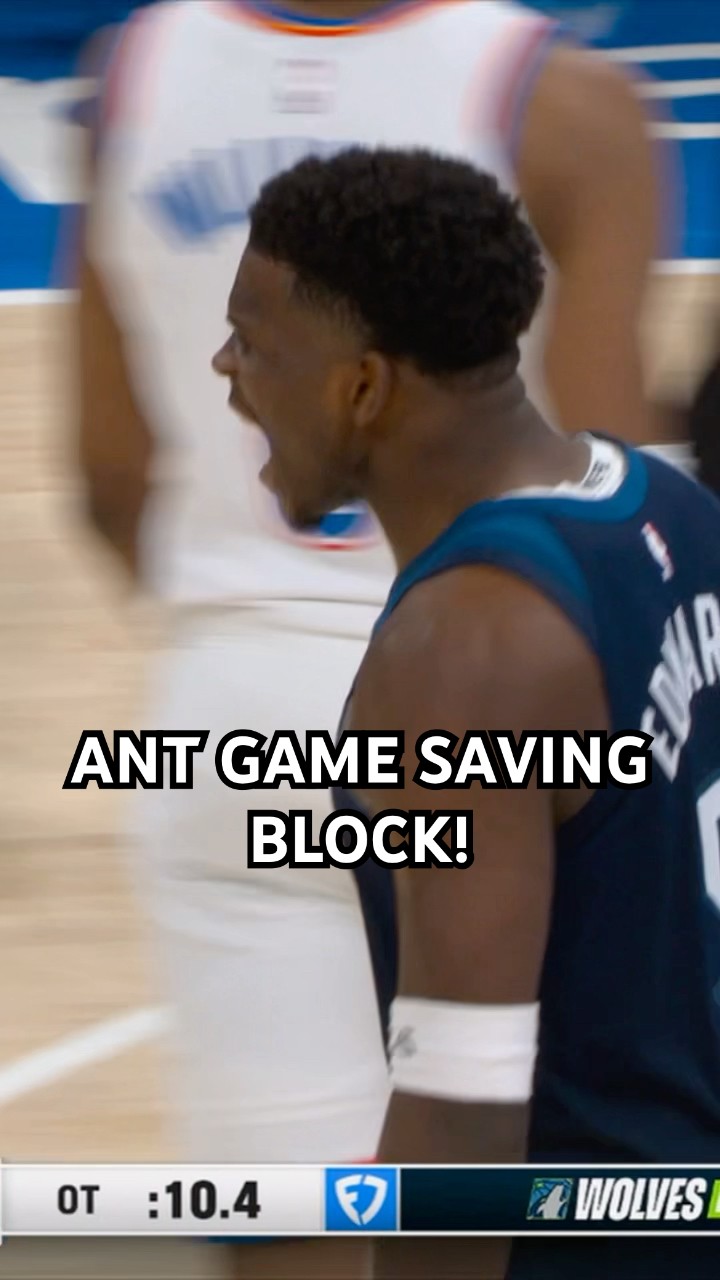Anthony Edwards blocks SGA at the rim in OT!