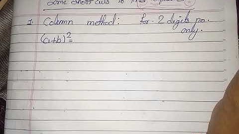 Class 8....Column Method .Square Numbers