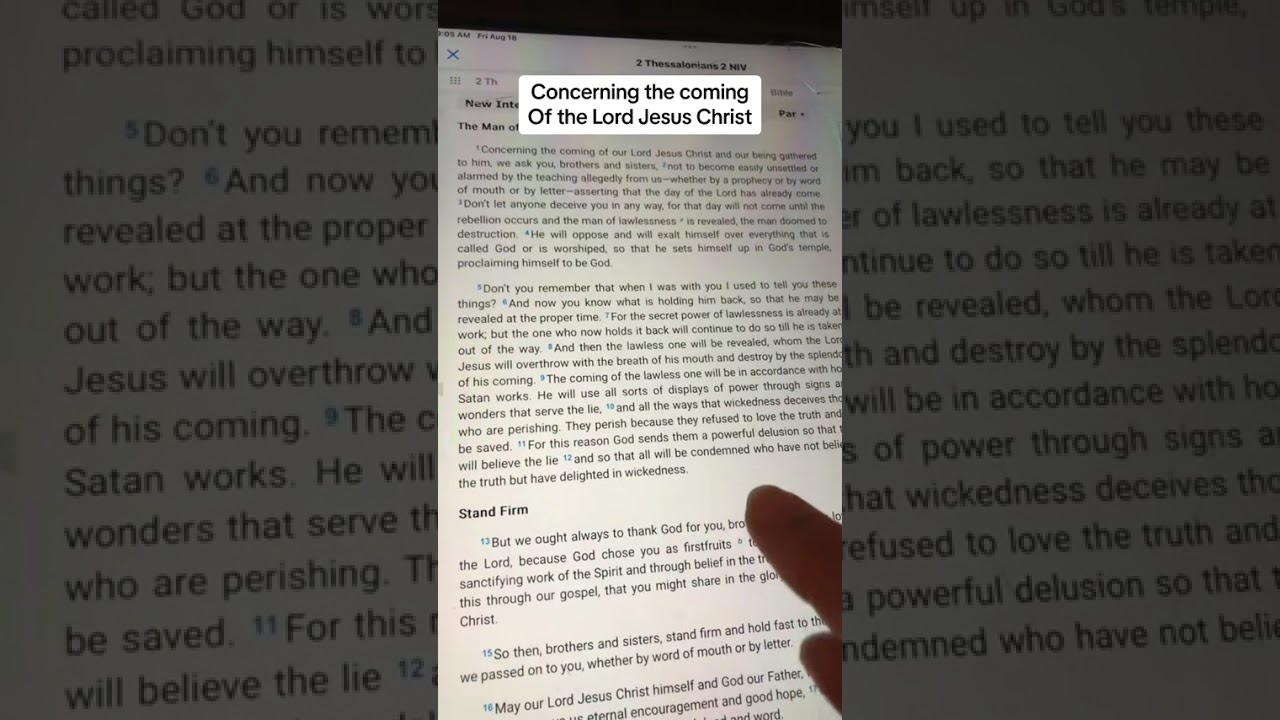 Concerning the coming of Jesus Christ