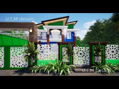 Desain Rumah  Minimalis Modern Tropis 2 Lantai Atap  Miring Warna  Cerah di Lahan 15 x 32 YouTube