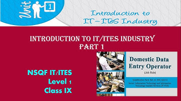 Introduction to IT–ITeS Industry | Unit-1 | NSQF Level 1 | Class IX | Part 1