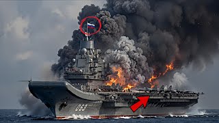 MASSACRE! Russian Aircraft Carrier Carrying SU-34 and SU-35 Fighter Jets Blown Up by Ukrainian F-16